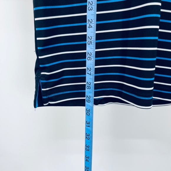 Greg Norman Shirt Size M Men’s Short Sleeve Polo Blue Striped Shark Golf - Picture 5 of 9